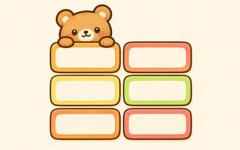 A bear peeking over six blank Twitch panels arranged in two columns